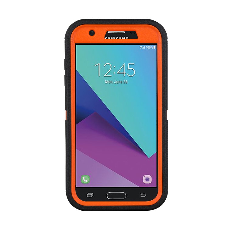 Shockproof Drop-proof Dust-proof PC + TPU Hybrid Shell for Samsung Galaxy J7 V / J7 Perx - Orange / Black-2