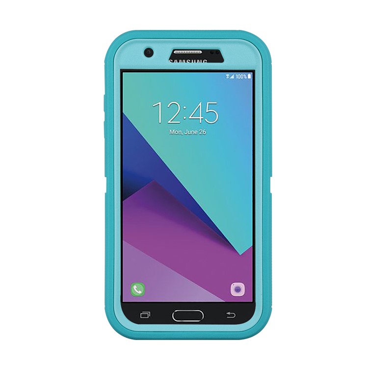Shockproof Drop-proof Dust-proof PC + TPU Hybrid Mobile Phone Case for Samsung Galaxy J7 V / J7 Perx - Light Blue-2