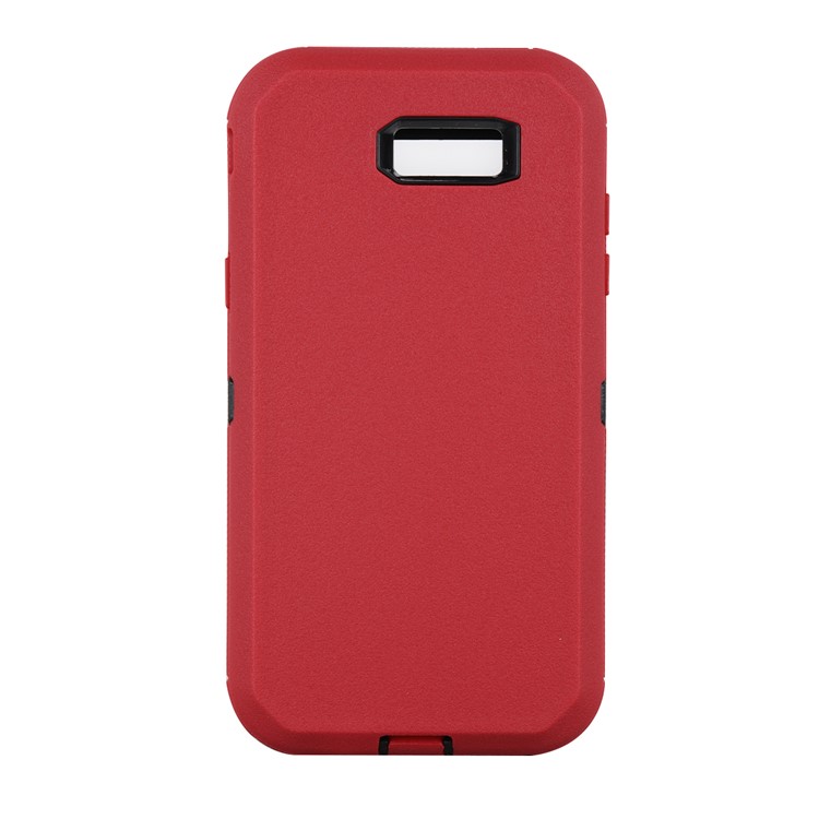 Heavy Duty PC + TPU Hybrid Belt Clip Kickstand Cover for Samsung Galaxy J7 V / J7 Perx - Black / Red-4