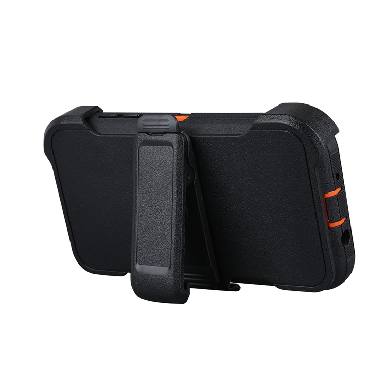 Heavy Duty PC + TPU Hybrid Belt Clip Kickstand Mobile Case for Samsung Galaxy J7 V / J7 Perx - Orange / Black-6