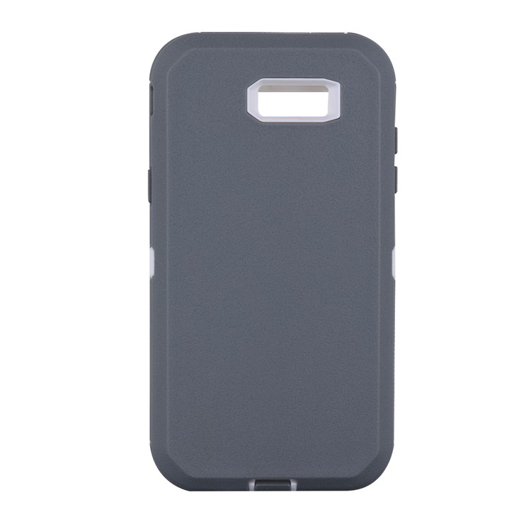 Heavy Duty PC + TPU Hybrid Belt Clip Kickstand Mobile Casing for Samsung Galaxy J7 V / J7 Perx - White / Grey-3