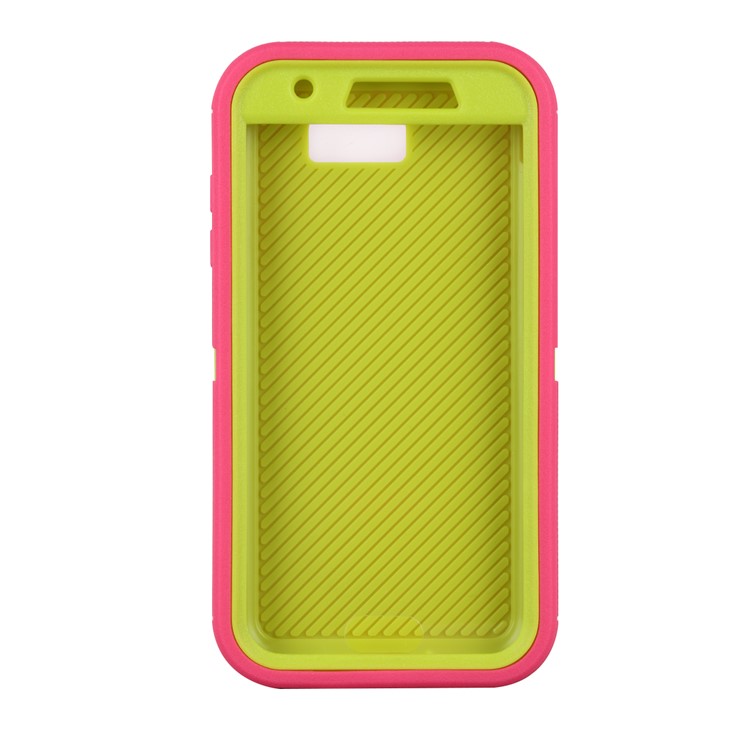 Heavy Duty PC + TPU Hybrid Belt Clip Kickstand Phone Case for Samsung Galaxy J7 V / J7 Perx - Green / Rose-3