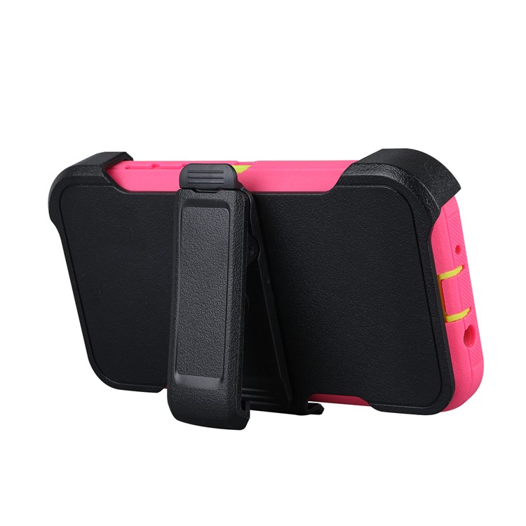 Heavy Duty PC + TPU Hybrid Belt Clip Kickstand Phone Case for Samsung Galaxy J7 V / J7 Perx - Green / Rose-6