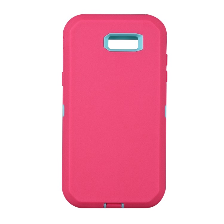 Heavy Duty PC + TPU Hybrid Belt Clip Kickstand Phone Shell for Samsung Galaxy J7 V / J7 Perx - Light Blue / Rose-4