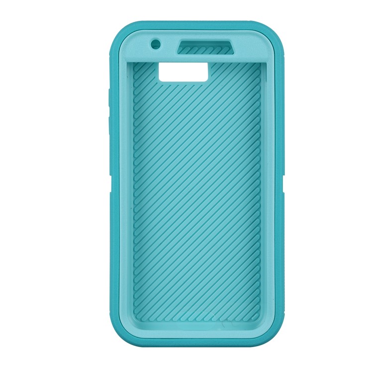 Heavy Duty PC + TPU Hybrid Belt Clip Kickstand Mobile Phone Case for Samsung Galaxy J7 V / J7 Perx - Light Blue-3