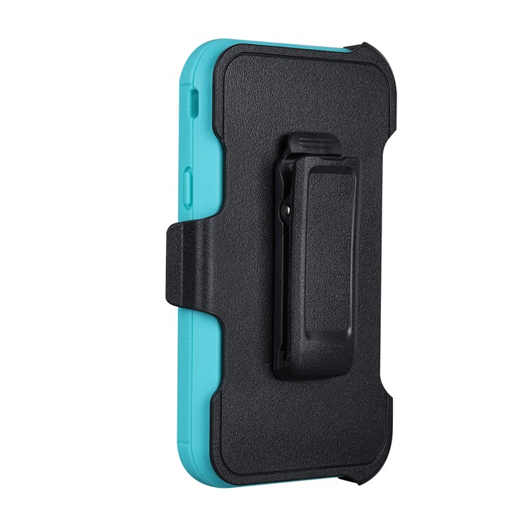 Heavy Duty PC + TPU Hybrid Belt Clip Kickstand Mobile Phone Case for Samsung Galaxy J7 V / J7 Perx - Light Blue-5