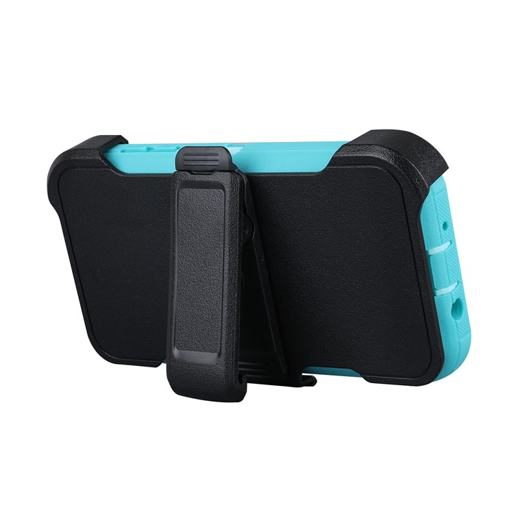 Heavy Duty PC + TPU Hybrid Belt Clip Kickstand Mobile Phone Case for Samsung Galaxy J7 V / J7 Perx - Light Blue-6