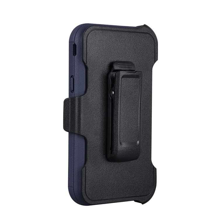 Heavy Duty PC + TPU Hybrid Belt Clip Kickstand Phone Accessory Case for Samsung Galaxy J7 V / J7 Perx - Blue / Dark Blue-7