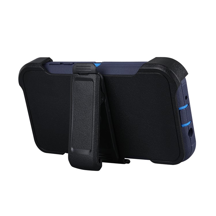 Heavy Duty PC + TPU Hybrid Belt Clip Kickstand Phone Accessory Case for Samsung Galaxy J7 V / J7 Perx - Blue / Dark Blue-8