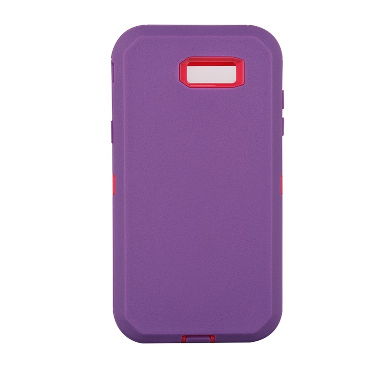 Heavy Duty PC + TPU Hybrid Belt Clip Kickstand Protector Case for Samsung Galaxy J7 V / J7 Perx - Rose / Purple-3