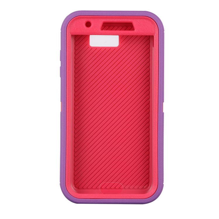 Heavy Duty PC + TPU Hybrid Belt Clip Kickstand Protector Case for Samsung Galaxy J7 V / J7 Perx - Rose / Purple-4