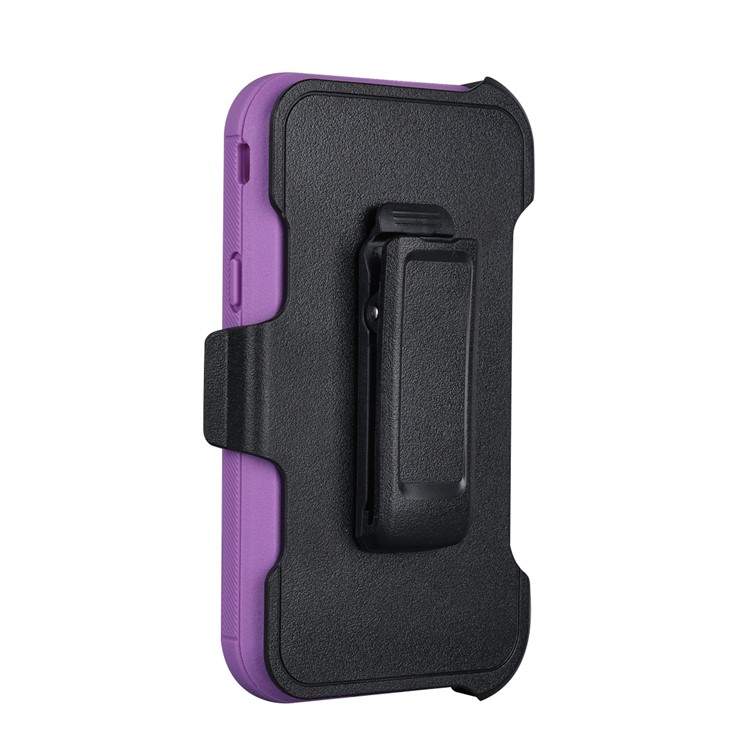 Heavy Duty PC + TPU Hybrid Belt Clip Kickstand Protector Case for Samsung Galaxy J7 V / J7 Perx - Rose / Purple-5
