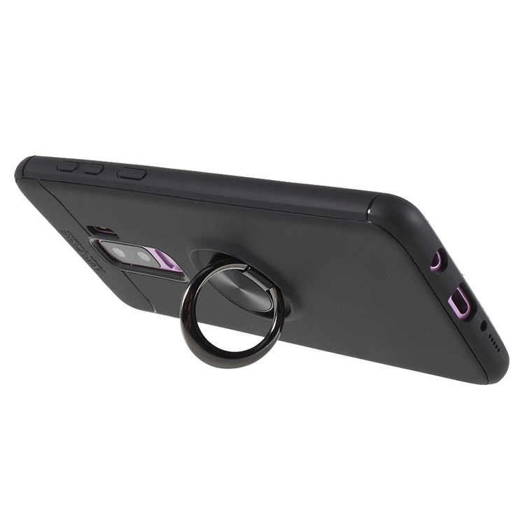 Finger Ring Kickstand TPU Case (Built-in Magnetic Holder Metal Sheet) for Samsung Galaxy S9 Plus SM-G965 - All Black-6