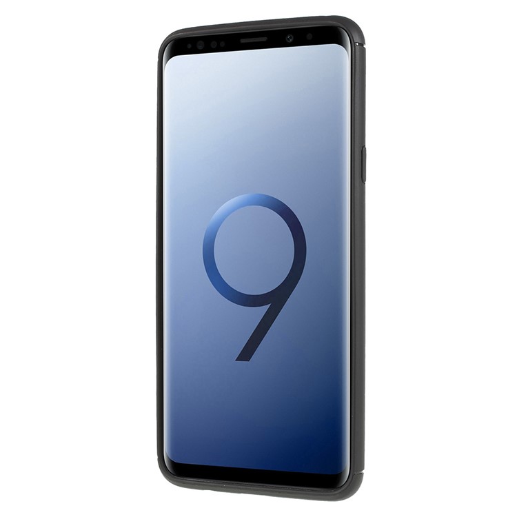 Finger Ring Kickstand TPU Cover (Built-in Magnetic Holder Metal Sheet) for Samsung Galaxy S9+ SM-G965 - Black / Gold-3