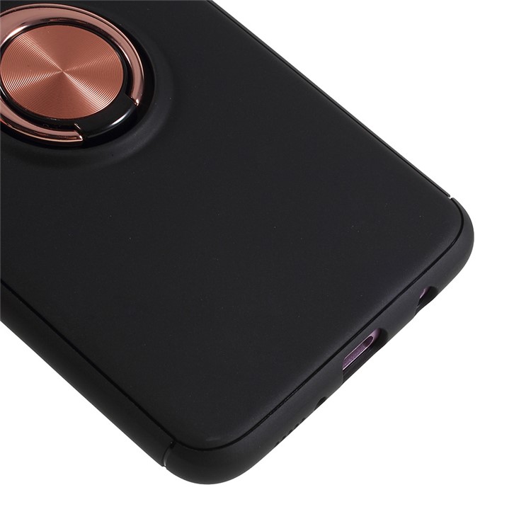 Finger Ring Kickstand TPU Cover (Built-in Magnetic Holder Metal Sheet) for Samsung Galaxy S9+ SM-G965 - Black / Gold-5