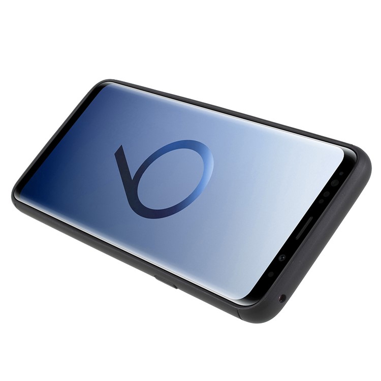 Finger Ring Kickstand TPU Shell (Built-in Magnetic Holder Metal Sheet) for Samsung Galaxy S9+ SM-G965 - Black / Blue-4