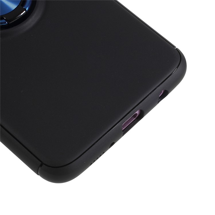 Finger Ring Kickstand TPU Shell (Built-in Magnetic Holder Metal Sheet) for Samsung Galaxy S9+ SM-G965 - Black / Blue-6