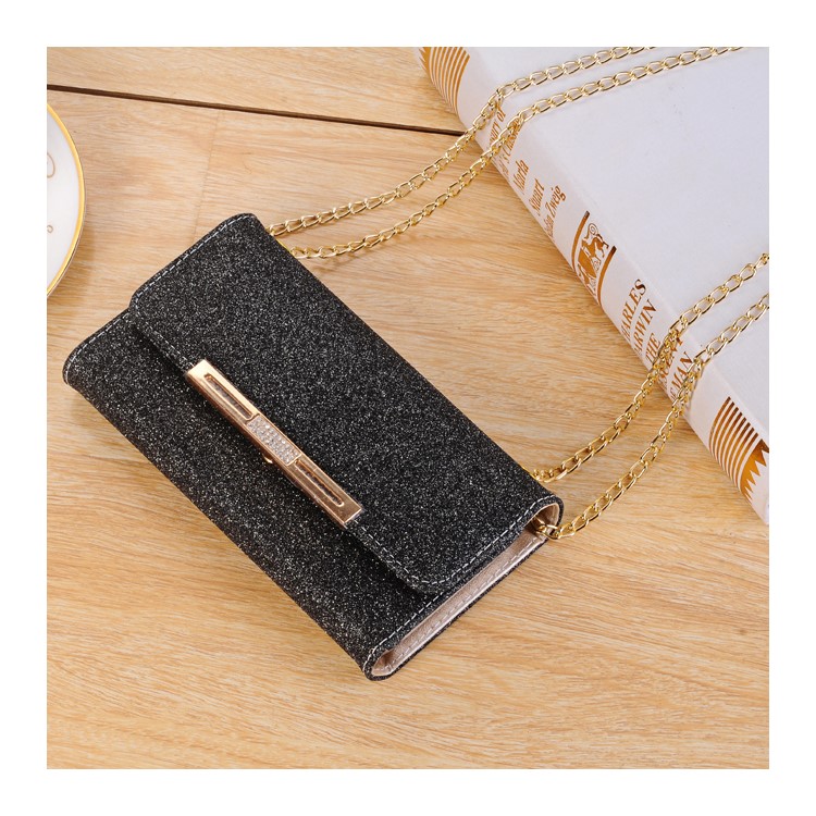 For Samsung Galaxy S9 Detachable 2-in-1 Glitter Powder Diamond PU Leather Wallet + TPU Back Case - Black-9