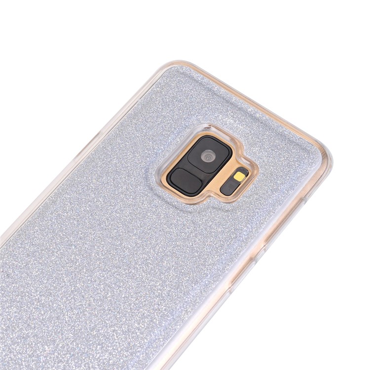 For Samsung Galaxy S9 Detachable 2-in-1 Glitter Powder Diamond PU Leather Wallet + TPU Phone Case - Silver-4