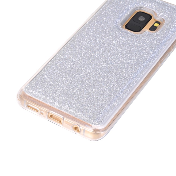 For Samsung Galaxy S9 Detachable 2-in-1 Glitter Powder Diamond PU Leather Wallet + TPU Phone Case - Silver-5