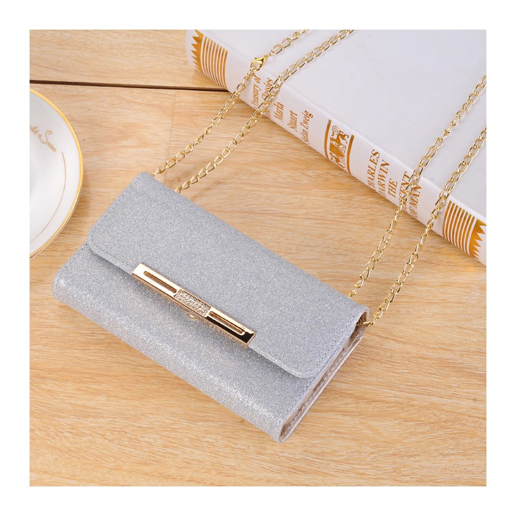 For Samsung Galaxy S9 Detachable 2-in-1 Glitter Powder Diamond PU Leather Wallet + TPU Phone Case - Silver-8