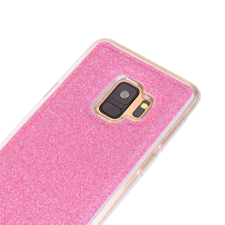 For Samsung Galaxy S9 Detachable 2-in-1 Glitter Powder Diamond PU Leather Wallet + TPU Mobile Phone Case - Rose-4