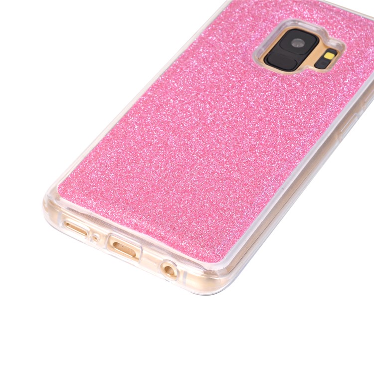 For Samsung Galaxy S9 Detachable 2-in-1 Glitter Powder Diamond PU Leather Wallet + TPU Mobile Phone Case - Rose-5