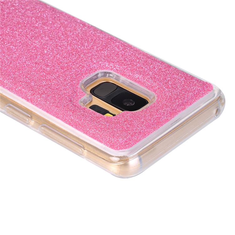 For Samsung Galaxy S9 Detachable 2-in-1 Glitter Powder Diamond PU Leather Wallet + TPU Mobile Phone Case - Rose-6