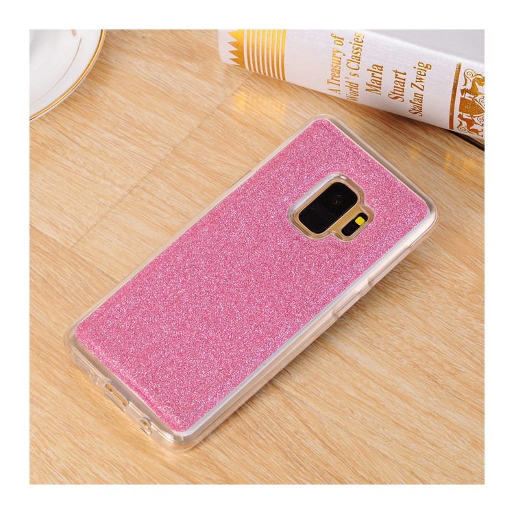 For Samsung Galaxy S9 Detachable 2-in-1 Glitter Powder Diamond PU Leather Wallet + TPU Mobile Phone Case - Rose-7