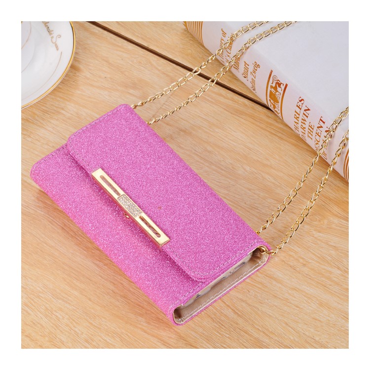 For Samsung Galaxy S9 Detachable 2-in-1 Glitter Powder Diamond PU Leather Wallet + TPU Mobile Phone Case - Rose-8