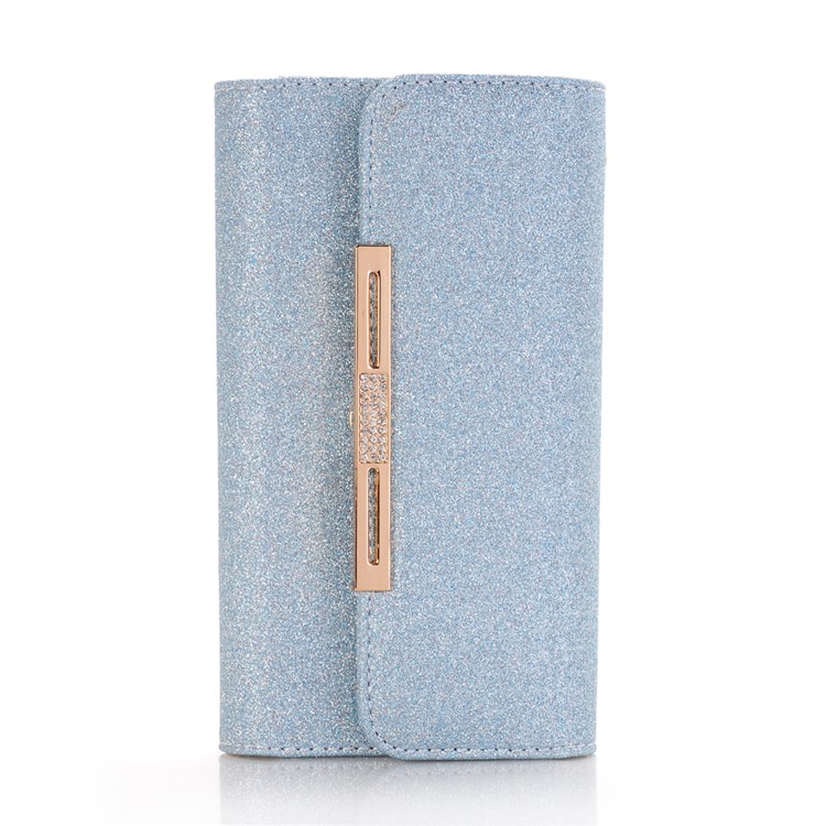 For Samsung Galaxy S9 Detachable 2-in-1 Glitter Powder Diamond PU Leather Wallet + TPU Back Mobile Casing - Blue-1