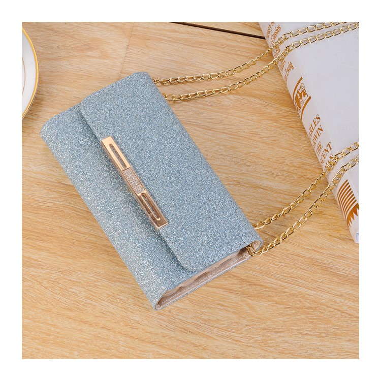 For Samsung Galaxy S9 Detachable 2-in-1 Glitter Powder Diamond PU Leather Wallet + TPU Back Mobile Casing - Blue-8