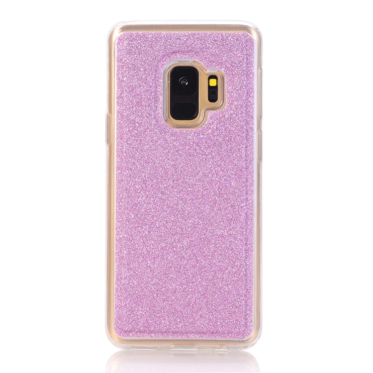 Для Samsung Galaxy S9 Съемный 2-в-1 Блеск Порошок Алмаз PU Кожаный Кошелек + TPU Задняя Крышка Телефона - Пурпурный-3