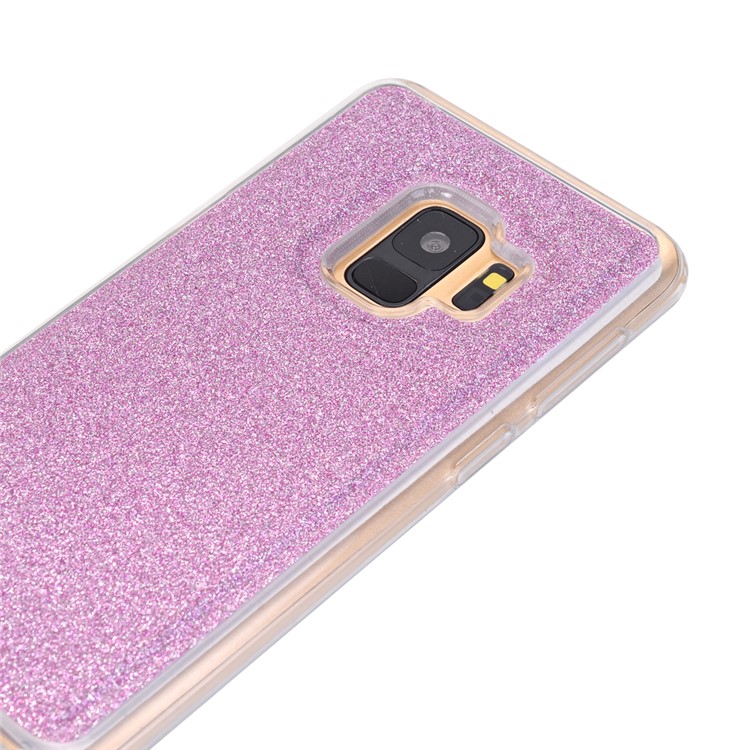 Для Samsung Galaxy S9 Съемный 2-в-1 Блеск Порошок Алмаз PU Кожаный Кошелек + TPU Задняя Крышка Телефона - Пурпурный-4