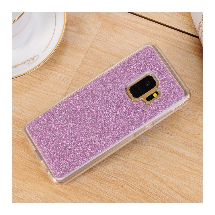 Для Samsung Galaxy S9 Съемный 2-в-1 Блеск Порошок Алмаз PU Кожаный Кошелек + TPU Задняя Крышка Телефона - Пурпурный-7
