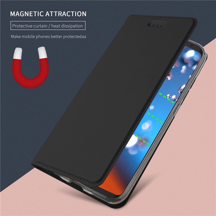 Flip Stand Magnetic Adsorption Leather Case with Card Holder for Samsung Galaxy S9+ G965 - Black-3