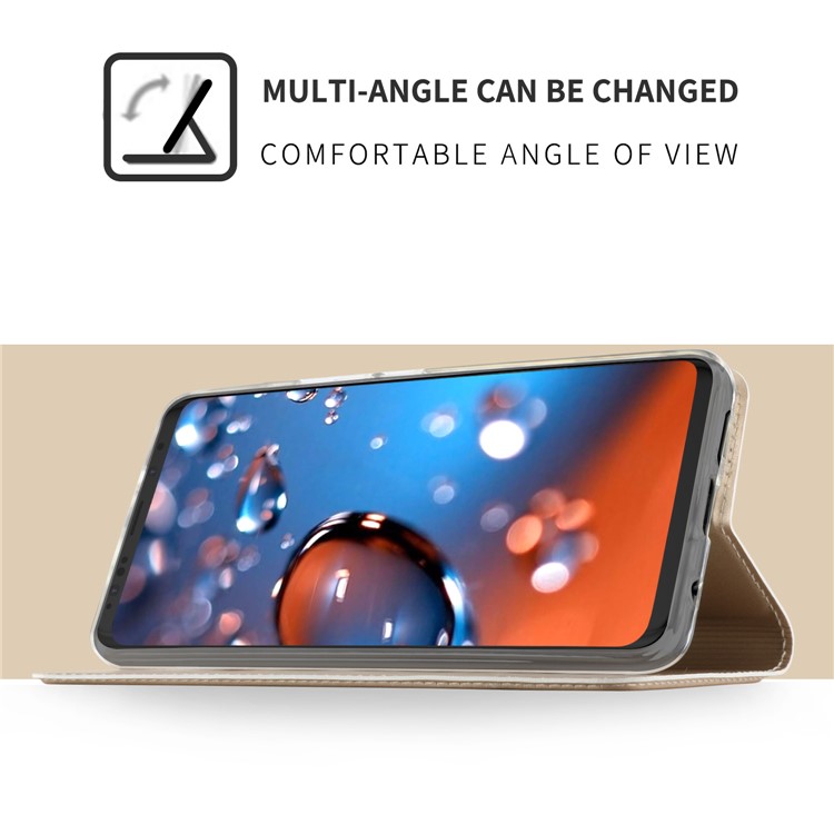 For Samsung Galaxy S9 Plus G965 Magnetic Adsorption PU Leather Folio Stand Mobile Shell Case with Card Holder - Gold-4