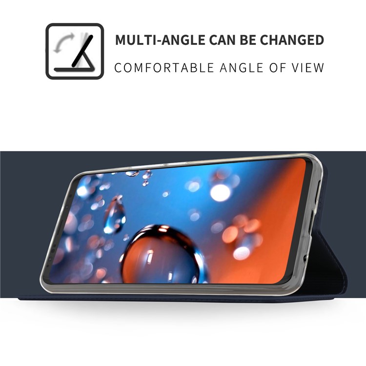 Caixa De Couro De Adsorção Magnética De Flip Com Suporte Para Samsung Galaxy S9 + G965 - Azul Escuro-4