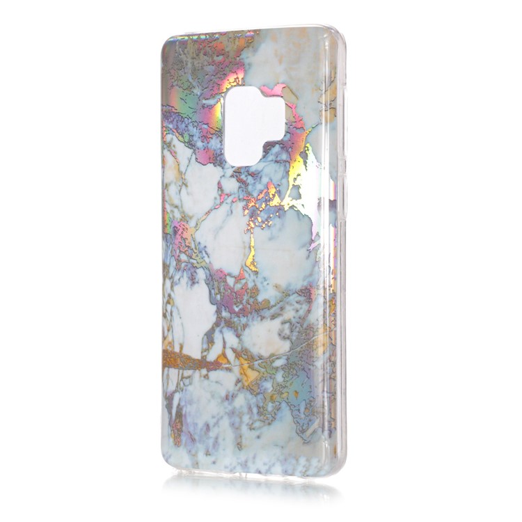 Marble Pattern Electroplated TPU Gel Casing for Samsung Galaxy S9 SM-G960 - Multi-color-3
