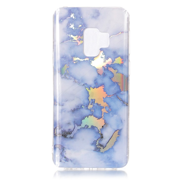 Marble Pattern Electroplated TPU Cell Phone Case for Samsung Galaxy S9 SM-G960 - Blue-2