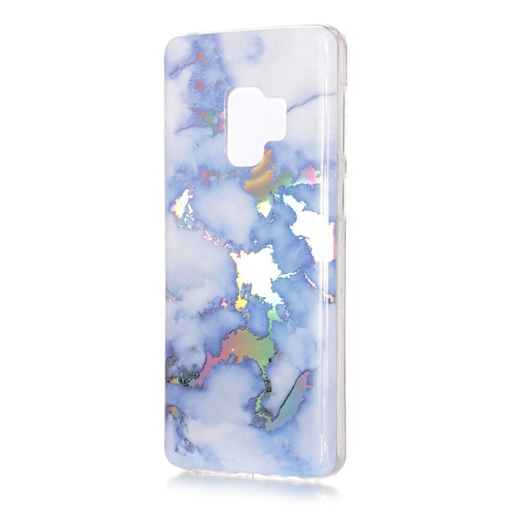 Marble Pattern Electroplated TPU Cell Phone Case for Samsung Galaxy S9 SM-G960 - Blue-3