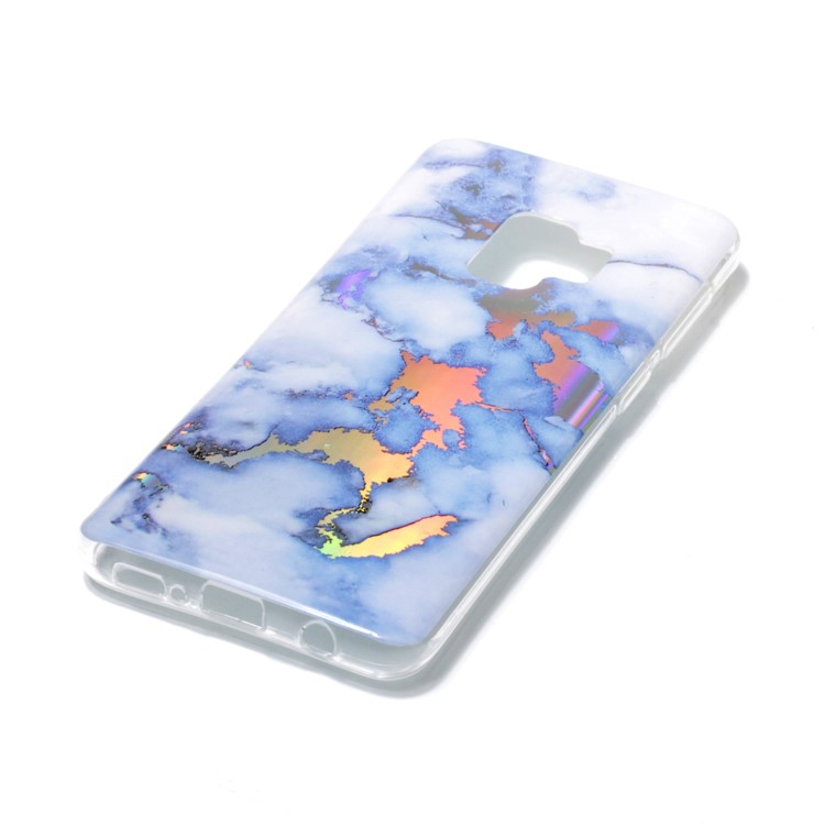 Marble Pattern Electroplated TPU Cell Phone Case for Samsung Galaxy S9 SM-G960 - Blue-4