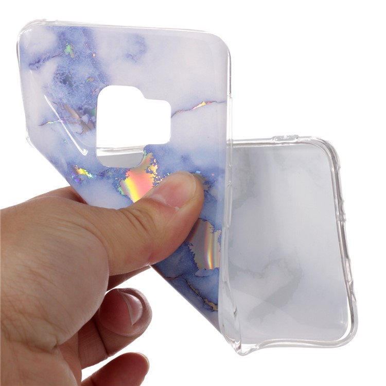Marble Pattern Electroplated TPU Cell Phone Case for Samsung Galaxy S9 SM-G960 - Blue-5