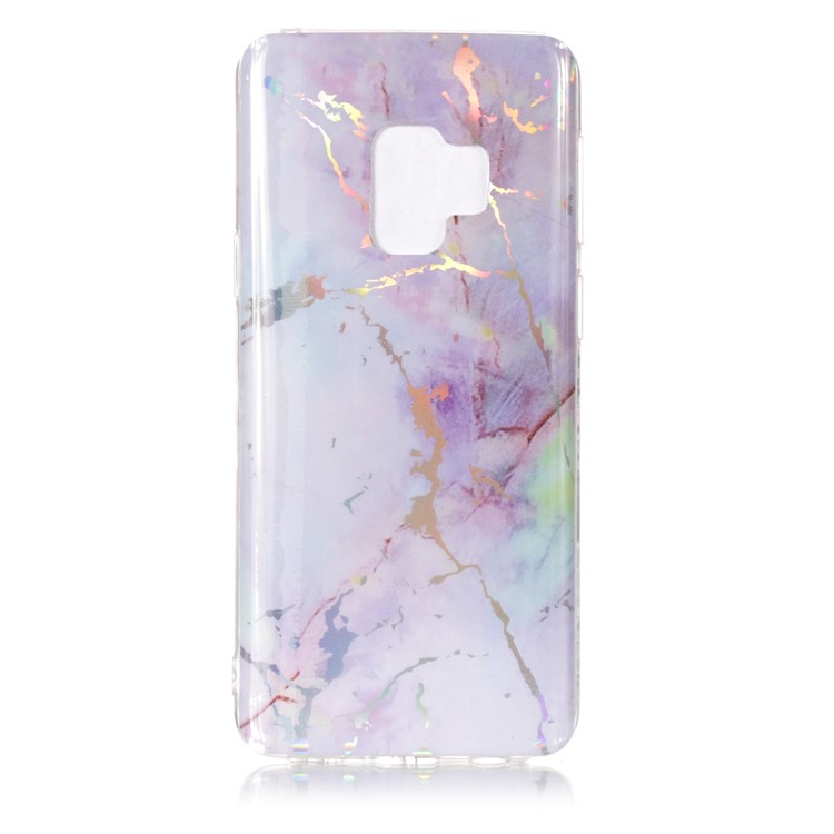 Marble Pattern Electroplated TPU Mobile Shell for Samsung Galaxy S9 SM-G960 - Purple-2
