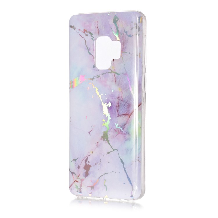 Marble Pattern Electroplated TPU Mobile Shell for Samsung Galaxy S9 SM-G960 - Purple-3