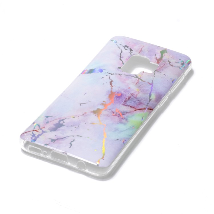 Marble Pattern Electroplated TPU Mobile Shell for Samsung Galaxy S9 SM-G960 - Purple-4