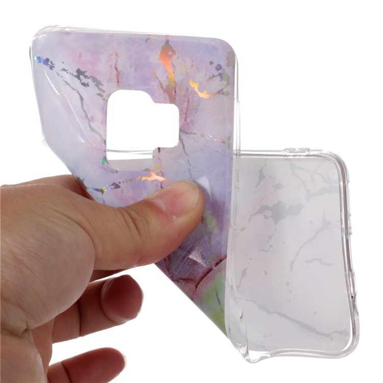Marble Pattern Electroplated TPU Mobile Shell for Samsung Galaxy S9 SM-G960 - Purple-5