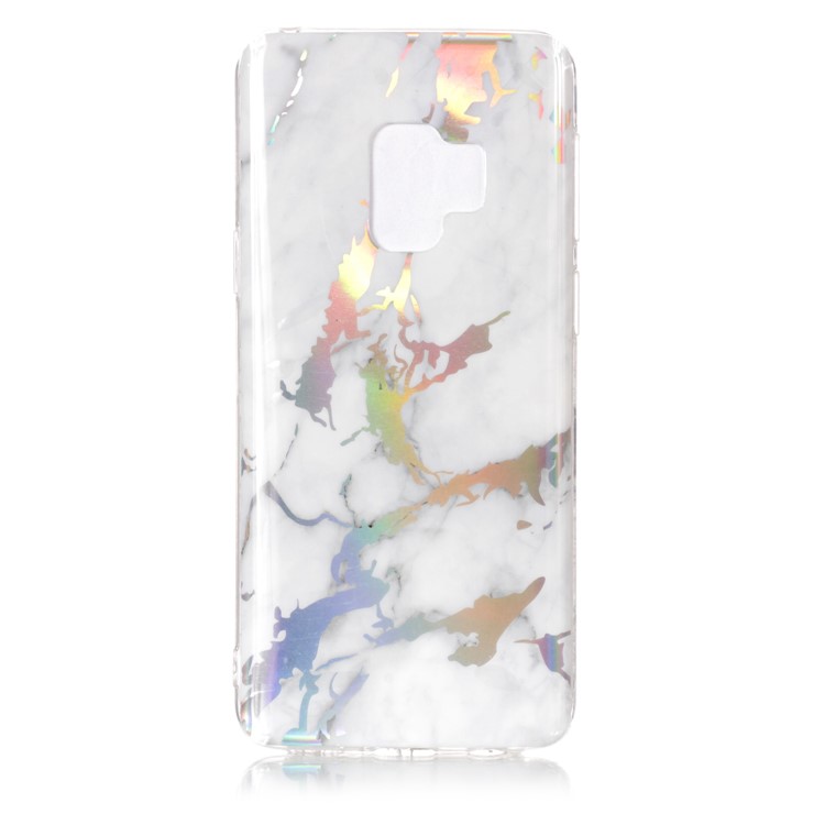 Marble Pattern Electroplated TPU Phone Accessory Case for Samsung Galaxy S9 SM-G960 - White-2