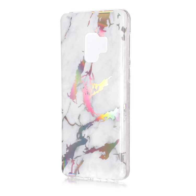 Marble Pattern Electroplated TPU Phone Accessory Case for Samsung Galaxy S9 SM-G960 - White-3