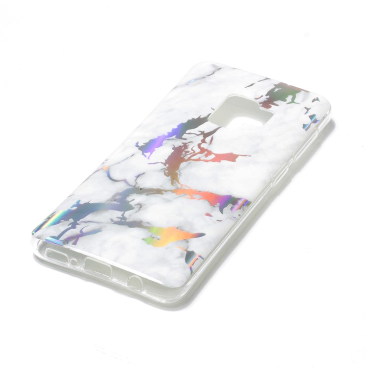 Marble Pattern Electroplated TPU Phone Accessory Case for Samsung Galaxy S9 SM-G960 - White-4